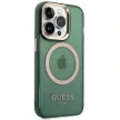 Guess GUHMP14XHTCMA iPhone 14 Pro Max 6.7" hátlap, tok Gold Outline Translucent MagSafe, zöld