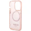 Guess GUHMP14XHTCMP iPhone 14 Pro Max 6.7" hátlap, tok Gold Outline Translucent MagSafe, rózsaszín