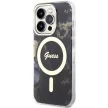 Guess GUHMP14XHTMRSK iPhone 14 Pro Max 6.7" hátlap, tok Golden Marble MagSafe, fekete