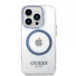 Guess GUHMP14XHTRMB iPhone 14 Pro Max 6.7" hátlap, tok Metal Outline Magsafe, kék