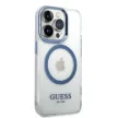 Guess GUHMP14XHTRMB iPhone 14 Pro Max 6.7" hátlap, tok Metal Outline Magsafe, kék