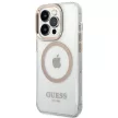 Guess GUHMP14XHTRMD iPhone 14 Pro Max 6.7 " hátlap, tok Metal Outline Magsafe, arany