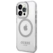 Guess GUHMP14XHTRMS iPhone 14 Pro Max 6.7", hátlap, tok, ezüst Metal kontúr Magsafe