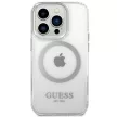 Guess GUHMP14XHTRMS iPhone 14 Pro Max 6.7", hátlap, tok, ezüst Metal kontúr Magsafe