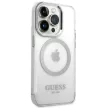 Guess GUHMP14XHTRMS iPhone 14 Pro Max 6.7", hátlap, tok, ezüst Metal kontúr Magsafe