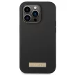 Guess GUHMP14XSBPLK iPhone 14 Pro Max 6.7" hátlap, tok Silicone Logo Plate MagSafe, fekete