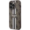 Guess 4G Printed Stripes MagSafe hátlap, tok iPhone 15 Pro, barna
