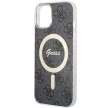 Guess iPhone 15 Magsafe IML 4G (GUHMP15SH4STK) MagSafe hátlap, tok, fekete