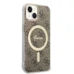 Guess hátlap, tok iPhone 15 6,1" GUHMP15SH4STW, HC MAGSAFE IML 4G, barna