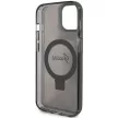Guess Ring Stand Script Glitter MagSafe hátlap, tok iPhone 15, fekete