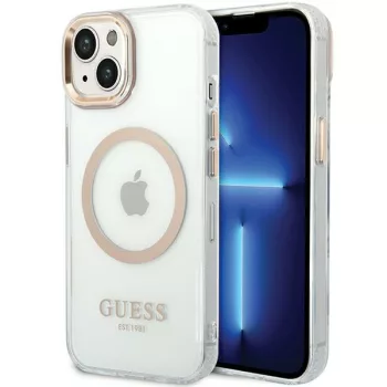   Guess hátlap, tok iPhone 15 6,1" GUHMP15SHTRMD HC Magsafe Metal Outline, arany