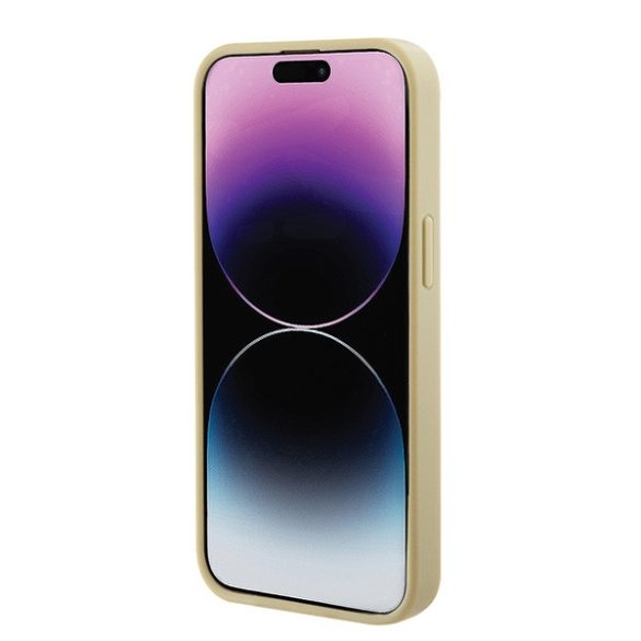 Guess iPhone 15 Saffiano MagSafe (GUHMP15SPSAHMCB) magsafe kompatibilis hátlap, tok, arany