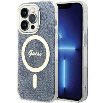   Guess GUHMP15XH4STB IML 4G MagSafe iPhone 15 Pro Max 6.7", hátlap, tok, kék