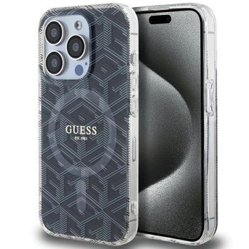   Guess IML GCube MagSafe hátlap, tok iPhone 15 Pro Max, fekete