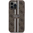 Guess 4G Printed Stripes MagSafe hátlap, tok iPhone 15 Pro Max, barna