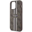 Guess 4G Printed Stripes MagSafe hátlap, tok iPhone 15 Pro Max, barna