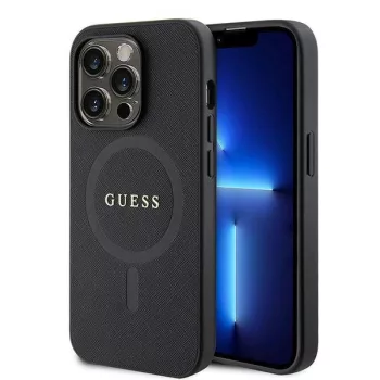   Guess GUHMP15XPSAHMCK iPhone 15 Pro Max 6.7" hátlap, tok Saffiano MagSafe, fekete