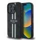 GUESS hátlap, tok iPhone 16 Pro MagSafe GUHMP16LP4RPSK (4G Printed Stripes), fekete