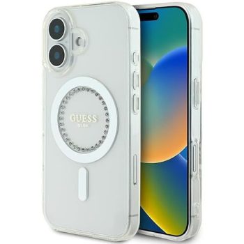   Guess IML Rhinestones Magsafe GUHMP16MPFTDTEH iPhone 16 Plus 6.7" hátlap, tok, fehér