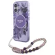Guess iPhone 16 Magsafe IML Flowers Pearl Strap (GUHMP16SHFWBRCESU) MagSafe hátlap, tok, lila