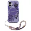 Guess iPhone 16 Magsafe IML Flowers Pearl Strap (GUHMP16SHFWBRCESU) MagSafe hátlap, tok, lila