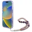 Guess iPhone 16 Magsafe IML Flowers Pearl Strap (GUHMP16SHFWBRCESU) MagSafe hátlap, tok, lila