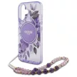 Guess iPhone 16 Magsafe IML Flowers Pearl Strap (GUHMP16SHFWBRCESU) MagSafe hátlap, tok, lila