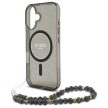 Guess iPhone 16 Magsafe IML Glitter Pearl Strap (GUHMP16SHGCRELSK) MagSafe hátlap, tok, fekete