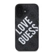 Guess PU Leather 4G Big Love Logo MagSafe iPhone 16 Magsafe kompatibilis hátlap, tok, fekete