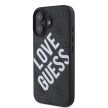 Guess PU Leather 4G Big Love Logo MagSafe iPhone 16 Magsafe kompatibilis hátlap, tok, fekete