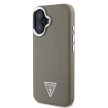 Guess iPhone 16 PU Grained Triangle Logo (GUHMP16SPGTSPSW) hátlap, tok, barna