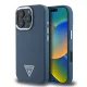 Guess iPhone 16 Pro Max PU Grained Triangle Logo (GUHMP16XPGTSPSB) hátlap, tok, kék