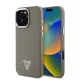 Guess iPhone 16 Pro Max PU Grained Triangle Logo (GUHMP16XPGTSPSW) hátlap, tok, barna