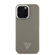 Guess iPhone 16 Pro Max PU Grained Triangle Logo (GUHMP16XPGTSPSW) hátlap, tok, barna