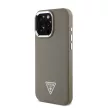 Guess iPhone 16 Pro Max PU Grained Triangle Logo (GUHMP16XPGTSPSW) hátlap, tok, barna