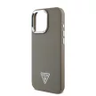 Guess iPhone 16 Pro Max PU Grained Triangle Logo (GUHMP16XPGTSPSW) hátlap, tok, barna
