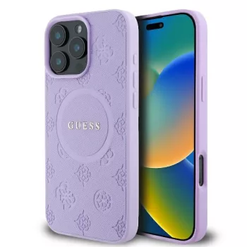   Guess iPhone 16 Pro Max Magsafe Saffiano Peony Classic Logo (GUHMP16XPSAPSMEU) MagSafe hátlap, tok, lila