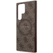 Guess GUHMS24LG4GFRW 4G Collection Leather Metal Logo MagSafe hátlap, tok Samsung Galaxy S24 Ultra, barna