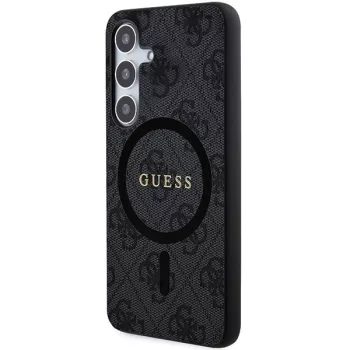   Guess GUHMS24MG4GFRK 4G Collection Leather Metal Logo MagSafe hátlap, tok Samsung Galaxy S24 Plus, fekete