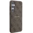 Guess GUHMS24MG4GFRW 4G Collection Leather Metal Logo MagSafe hátlap, tok Samsung Galaxy S24 Plus, barna