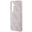Guess 4G Collection Leather Metal Logo MagSafe hátlap, tok Samsung Galaxy S24 GUHMS24SG4GFRP, rózsaszín (fekete kerettel)