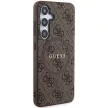 Guess 4G Collection Leather Metal Logo MagSafe hátlap, tok Samsung Galaxy S24 GUHMS24SG4GFRW, barna
