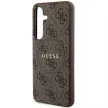Guess 4G Collection Leather Metal Logo MagSafe hátlap, tok Samsung Galaxy S24 GUHMS24SG4GFRW, barna
