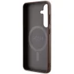 Guess 4G Collection Leather Metal Logo MagSafe hátlap, tok Samsung Galaxy S24 GUHMS24SG4GFRW, barna