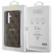 Guess 4G Collection Leather Metal Logo MagSafe hátlap, tok Samsung Galaxy S24 GUHMS24SG4GFRW, barna