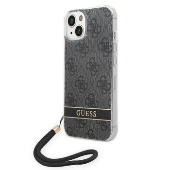   Guess GUOHCP14MH4STK 4G Print Strap Apple iPhone 14 Plus hátlap tok, fekete