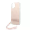Guess iPhone 14 Plus 4G Print Strap (GUOHCP14MH4STP) hátlap, tok, rózsaszín