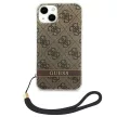 Guess GUOHCP14MH4STW iPhone 14 Plus 6.7 "a hátlap, tok 4G Print Strap, barna