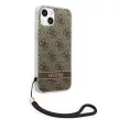 Guess GUOHCP14MH4STW iPhone 14 Plus 6.7 "a hátlap, tok 4G Print Strap, barna