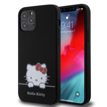   Hello Kitty Liquid Silicone Daydreaming Logo iPhone 12/12 Pro szilikon hátlap, tok, fekete